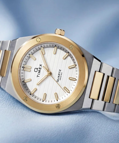 Q Timex Marbella 34mm Stainless Steel Bracelet Watch TW2Y81900