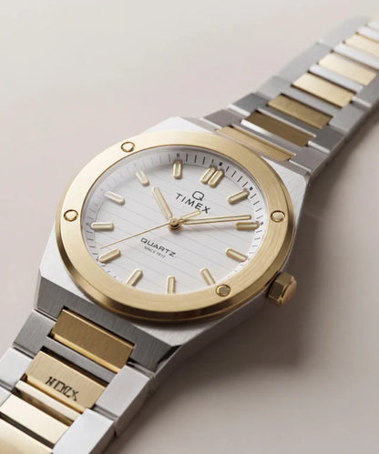 Q Timex Marbella 34mm Stainless Steel Bracelet Watch TW2Y81900