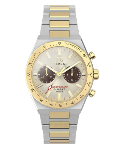 Q Timex Continental Chronograph 36mm Stainless Steel Bracelet Watch TW2Y92300