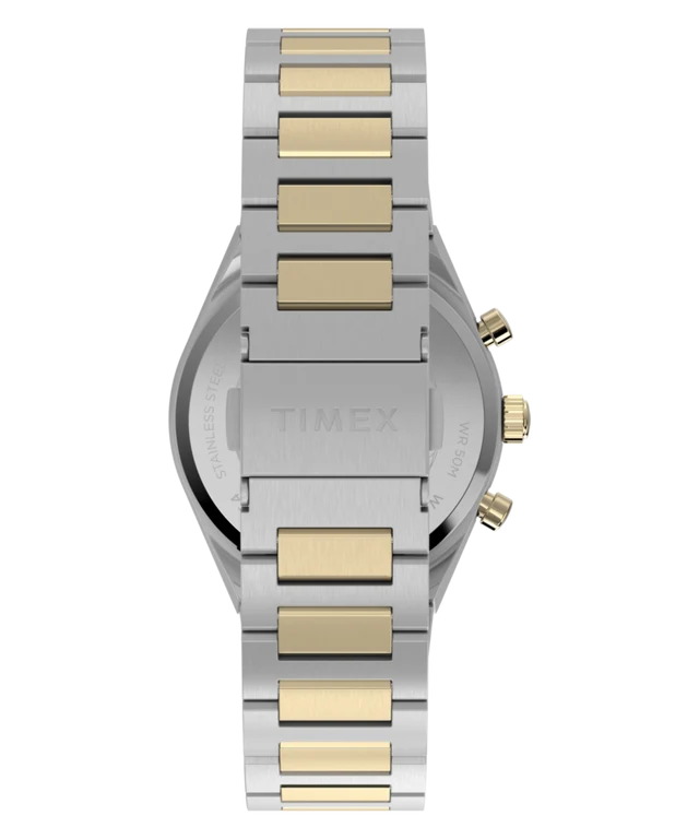 Q Timex Continental Chronograph 36mm Stainless Steel Bracelet Watch TW2Y92300