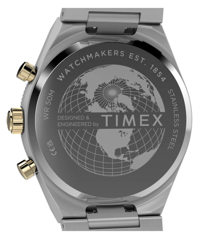 Q Timex Continental Chronograph 36mm Stainless Steel Bracelet Watch TW2Y92300