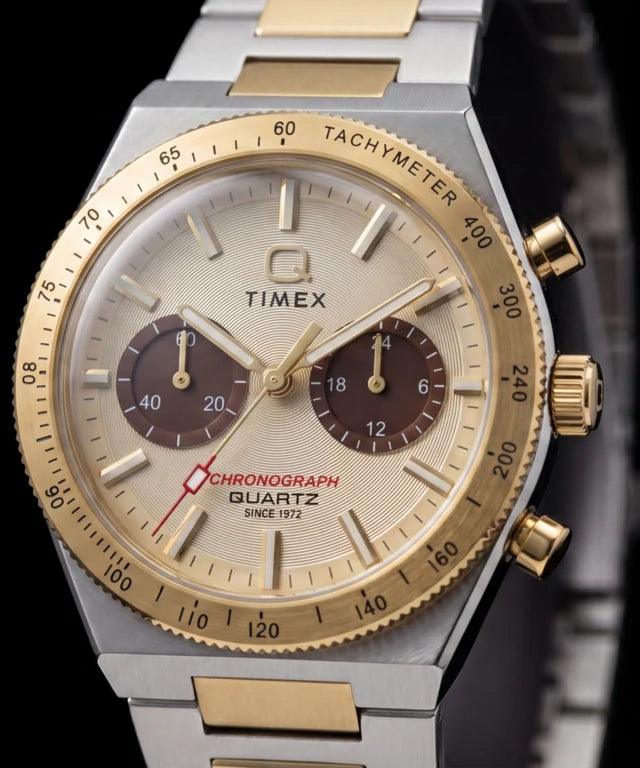 Q Timex Continental Chronograph 36mm Stainless Steel Bracelet Watch TW2Y92300