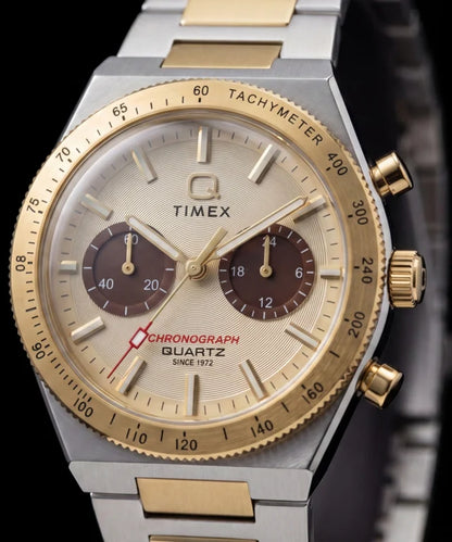 Q Timex Continental Chronograph 36mm Stainless Steel Bracelet Watch TW2Y92300