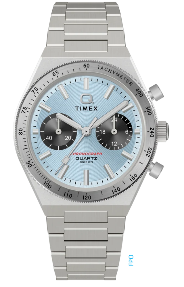 Q Timex Continental Chronograph 36mm Stainless Steel Bracelet Watch TW2Y92400