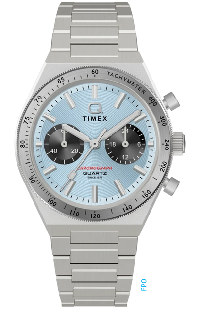 Q Timex Continental Chronograph 36mm Stainless Steel Bracelet Watch TW2Y92400