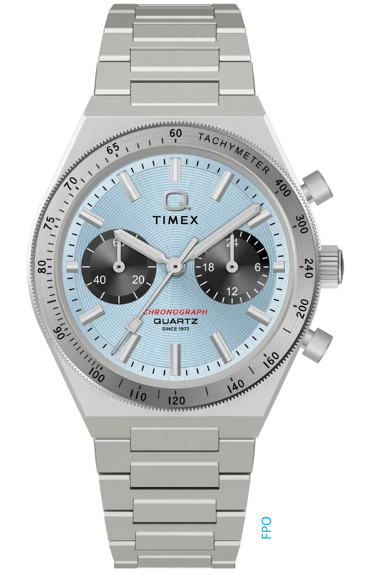 Q Timex Continental Chronograph 36mm Stainless Steel Bracelet Watch TW2Y92400