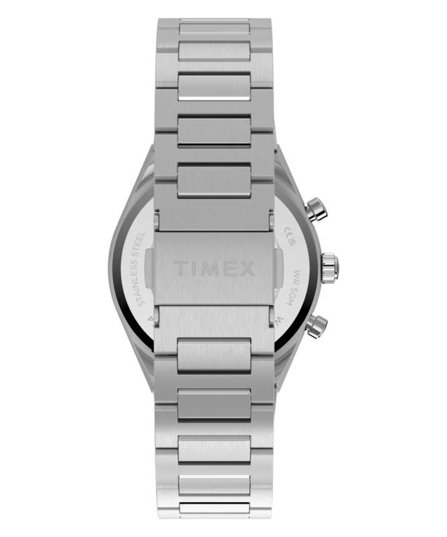 Q Timex Continental Chronograph 36mm Stainless Steel Bracelet Watch Black Dial TW2Y93200