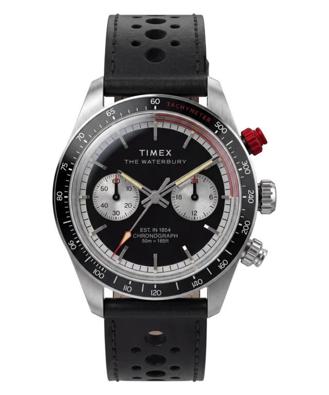 Waterbury Heritage Chronograph 39mm Leather Strap Watch TW2Y93300