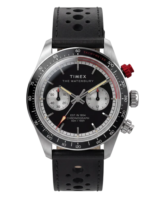 Waterbury Heritage Chronograph 39mm Leather Strap Watch TW2Y93300