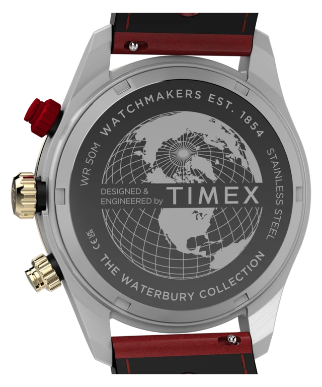 Waterbury Heritage Chronograph 39mm Leather Strap Watch TW2Y93400