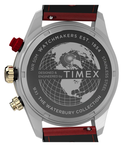 Waterbury Heritage Chronograph 39mm Leather Strap Watch TW2Y93400