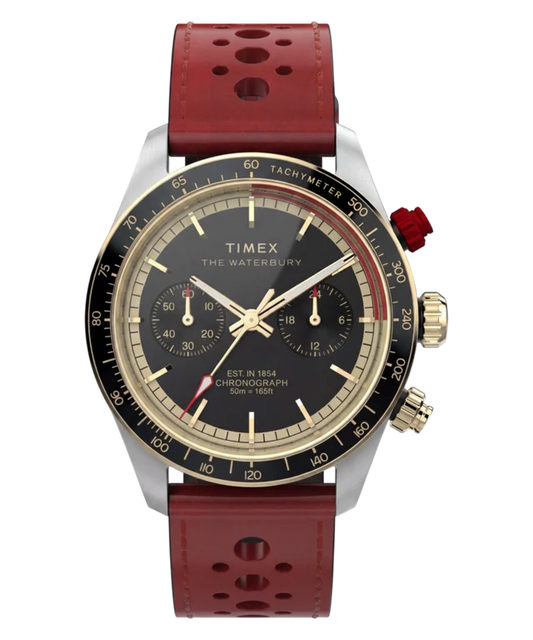Waterbury Heritage Chronograph 39mm Leather Strap Watch TW2Y93400