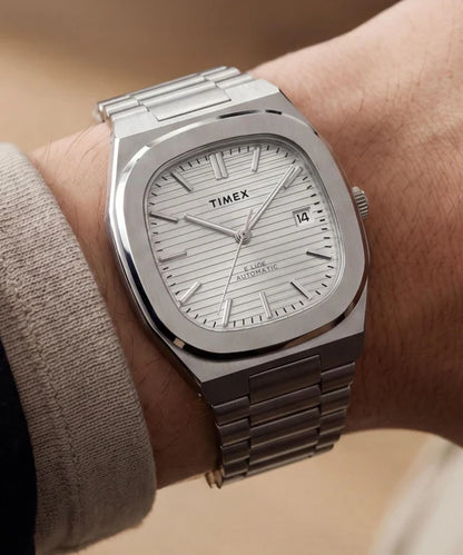 Timex® Automatic E Line 38mm Stainless Steel Bracelet Watch TW6A00500