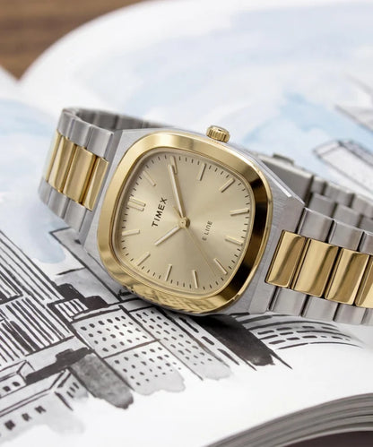 Timex® Quartz E Line 30mm Stainless Steel Bracelet Watch TW6A00800