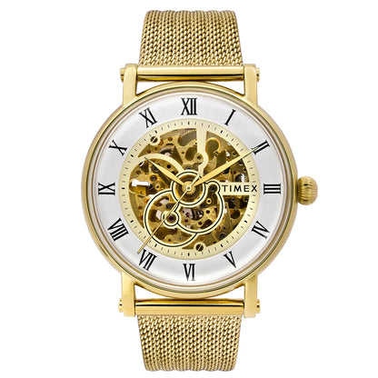 TIMEX White Round Dial Automatic Men's Watch - TWEG16722