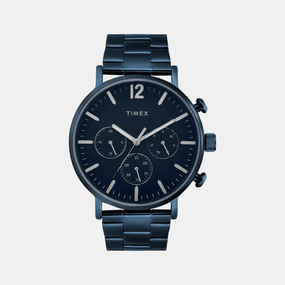 Timex Fashion Men Quartz Blue Dial Multi-Function Stainless Steel Watch TWEG20028