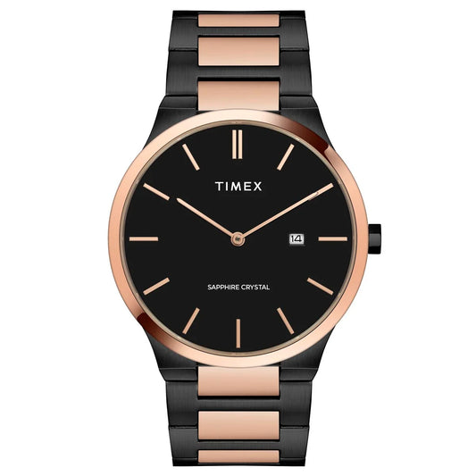 Timex Men Analog Black Round Stainless Steel Dial Watch- TWEG23601