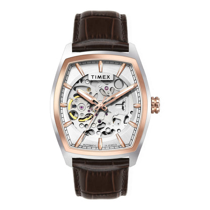 TIMEX Men Silver Rectangle Dial Analog Automatic Watch - TWEG25901