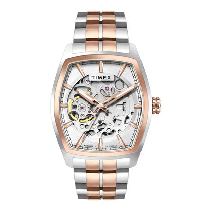 TIMEX Men Silver Rectangle Dial Analog Automatic Watch - TWEG25903