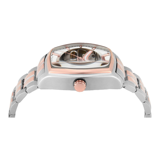 TIMEX Men Silver Rectangle Dial Analog Automatic Watch - TWEG25903