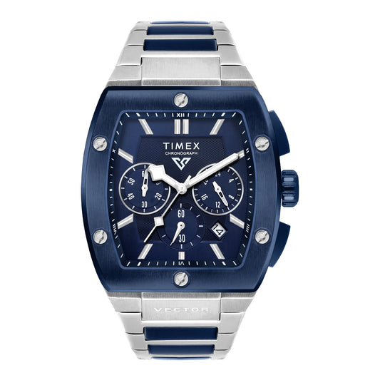 TIMEX Vector Men Blue Rectangle Chronograph Dial Analog Watch - TWEG26202