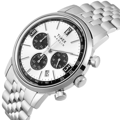 TIMEX MARLIN Silver-Tone Round Dial Analog Men's Watch - TWEG26704