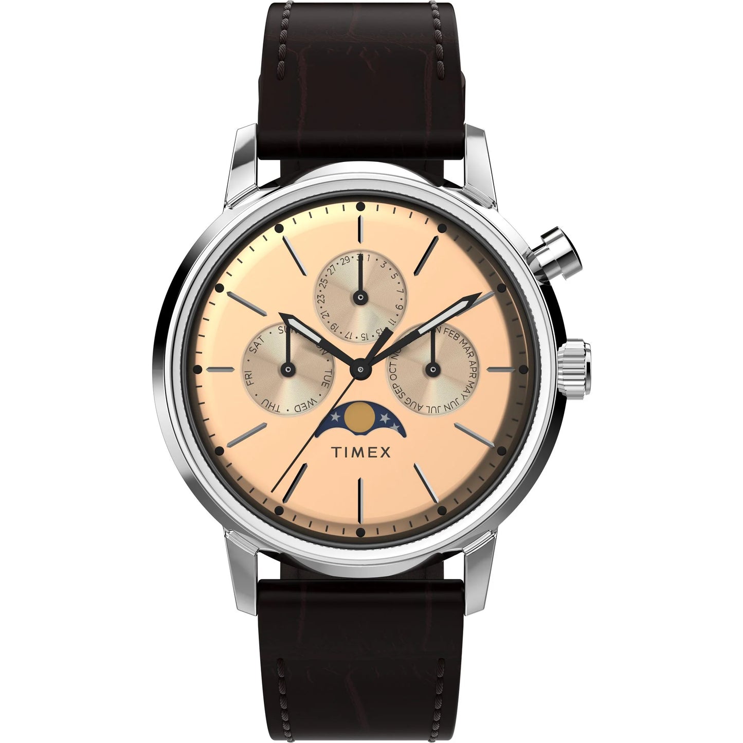 Timex Marlin Rose Gold-Tone Round Dial Analog Moon Phase Men's Watch - TWEG26801