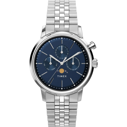 Timex Marlin Blue Round Dial Analog Moon Phase Men's Watch - TWEG26802