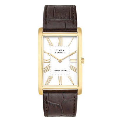 Timex Signio Rectangle 28mm White Dial Analog Men Watch - TWEG34300