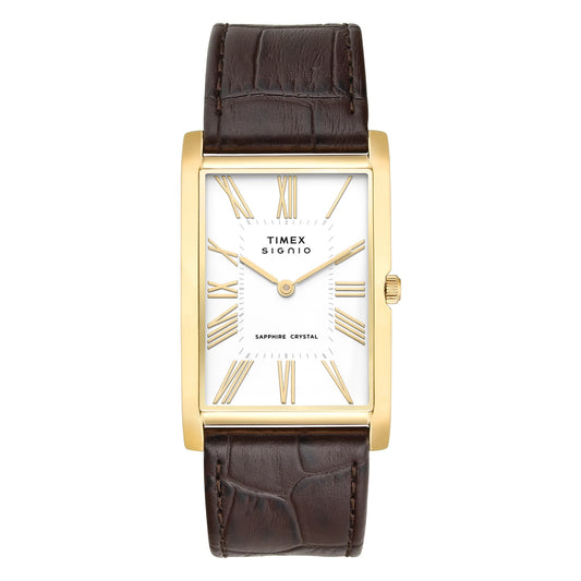 Timex Signio Rectangle 28mm White Dial Analog Men Watch - TWEG34300