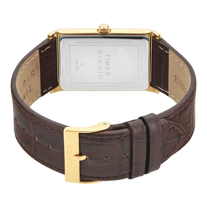 Timex Signio Rectangle 28mm White Dial Analog Men Watch - TWEG34300