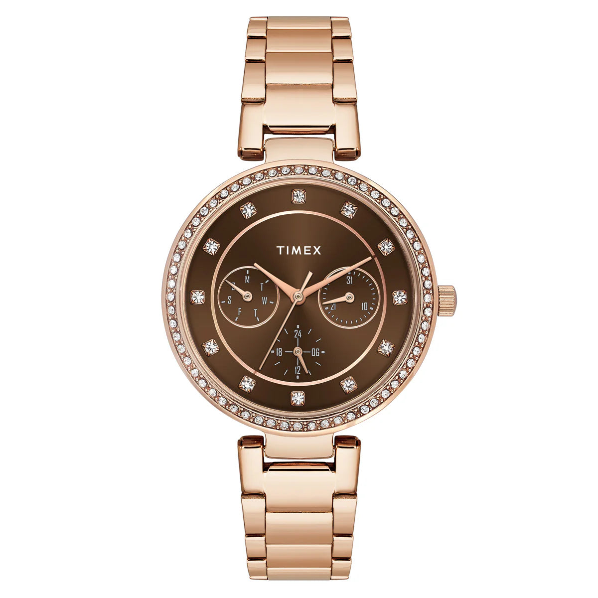 TIMEX Brown Round Dial Analog Women's Watch - TWEL18721