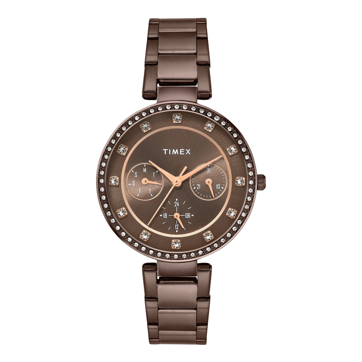 TIMEX Brown Round Dial Analog Women's Watch - TWEL18722