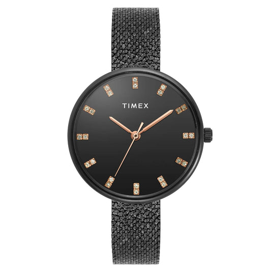 TIMEX Women Black Round Dial Analog Watch - TWEL21503