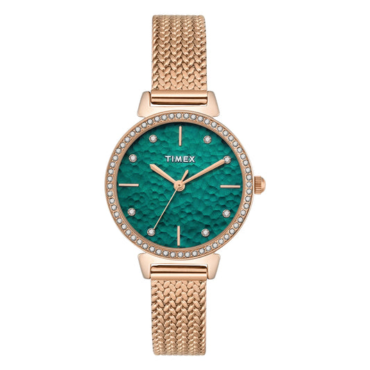 Timex Trendline Round 32mm Teal Dial Analog Women Watch - TWEL22305