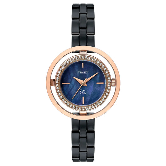 TIMEX Fria Black Round Dial Analog Women's Watch - TWEL24303