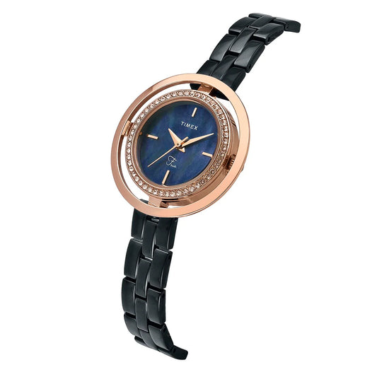TIMEX Fria Black Round Dial Analog Women's Watch - TWEL24303