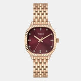 Timex Trendline Women Quartz Burgundy Dial Analog Stainless Steel Watch TWEL27300