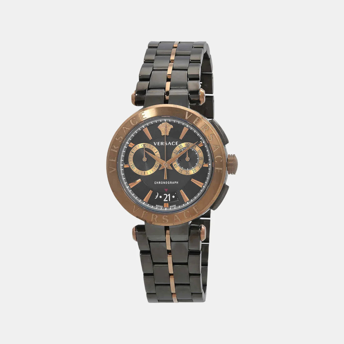 Versace Aion Men Quartz Black Dial Chronograph Stainless Steel Watch VE1D02023