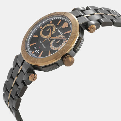 Versace Aion Men Quartz Black Dial Chronograph Stainless Steel Watch VE1D02023