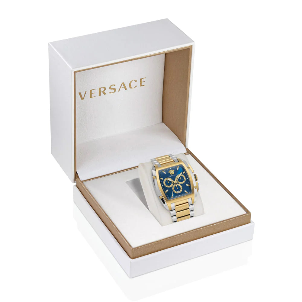 Versace Dominus Gold Rectangular Dial Quartz Men Watch - VE6H00723