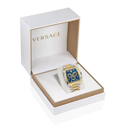 Versace Dominus Gold Rectangular Dial Quartz Men Watch - VE6H00723