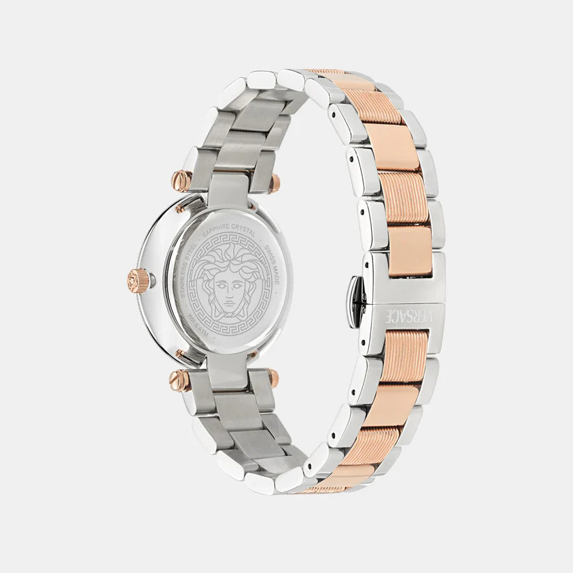 Versace Women Quartz Rose Gold Dial Analog Stainless Steel Watch VE8B00424