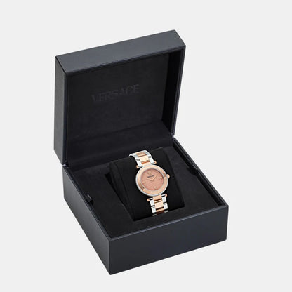 Versace Women Quartz Rose Gold Dial Analog Stainless Steel Watch VE8B00424