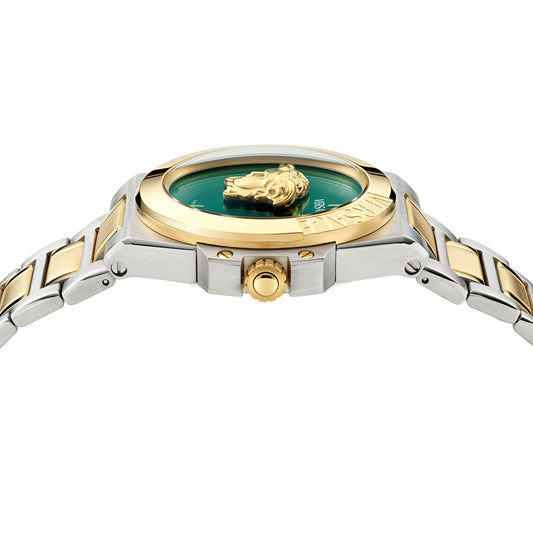 Versace Green Round Dial Quartz Analog Women Watch - VE7B00323