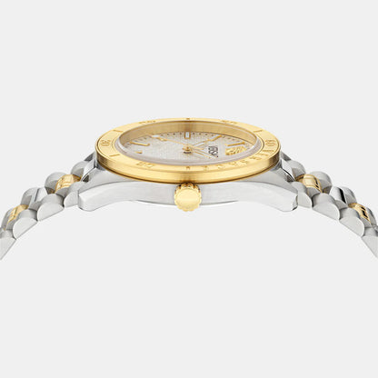 Versace V Dome Men Quartz White Dial Analog Stainless Steel Watch VE8E00424