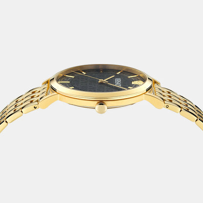 Versace Greca Slim Men Quartz Black Dial Analog Stainless Steel Watch VE8Q00524