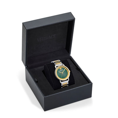 Versace V Helix Green Round Dial Quartz Analog Men Watch VE9G00324