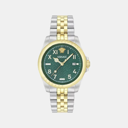 Versace Anteo Men Quartz Green Dial Analog Stainless Steel Watch VE9H00524