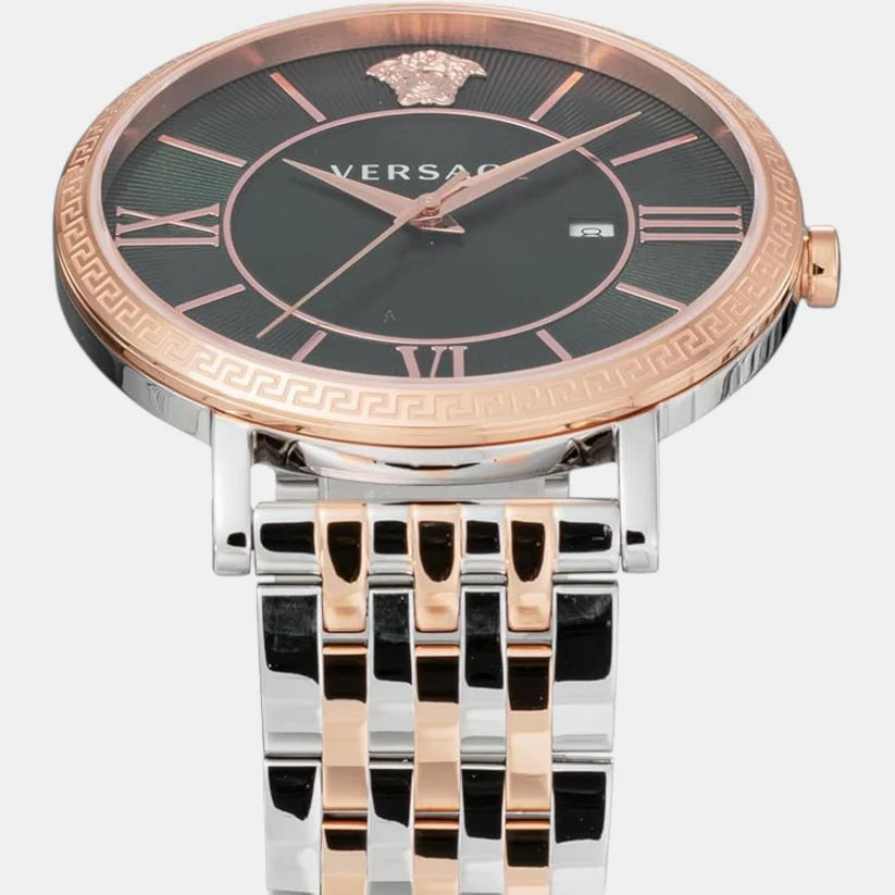 Versace Men Quartz Green Dial Analog Stainless Steel Watch VENCA0424